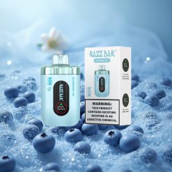 Mustikka-Jää Razz Bar 50K Suudelmaa Tyhjennettävä Vape 1.0 Ohm Mesh Käämi ja Type-C Lataus