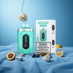 Sininen Razz Bar 50K Pussit Kertakäyttöiset sähkötupakat 1.0 Ohm Mesh ja 650 mAh Akku